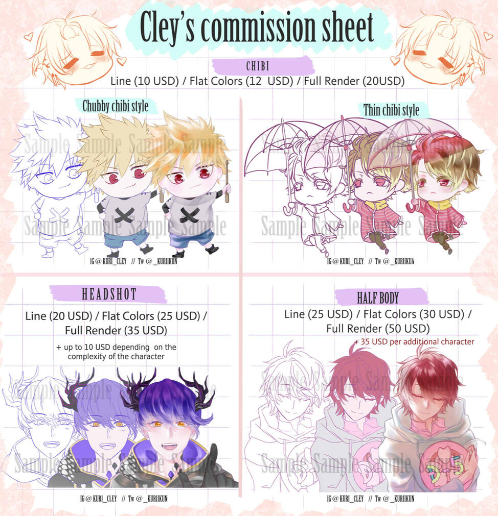 Commission sheet